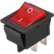 Resim Kırmızı Işıklı 4 Pinli Dpst Açma/kapama Snap-ın Salıncak Anahtarı 16a 20a 250v Ac Kırmızı Siyah 