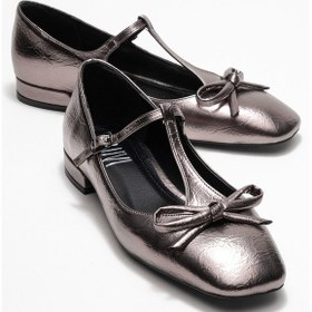 Resim Luvishoes Luvi Shoes Lorena Platin Fiyonklu Kadın Babet Ayakkabı Platın 