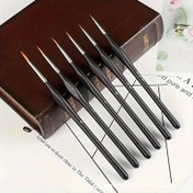 Resim Fine Tip Paint Brush Set: Akrilik Mikro Detay, 6 adet Üçgen Saplı Naylon Mikro Detay Fırçaları, Su Temizleme, El Sanatları, Modeller, Miniatureler, Figürler, Yumurta, Rock Art Boyama, Çizim - Sanatçılar ve Amatörler için Mükemmel 