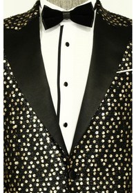 Resim Wessi Işıltılı Desenli Siyah Damatlık Ceket Siyah 