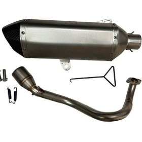 Resim GOGOPREMİUM HONDA PCX 2021 - 2025 UYUMLU EKSOZ SİSTEM KİTİ TİTANYUM 