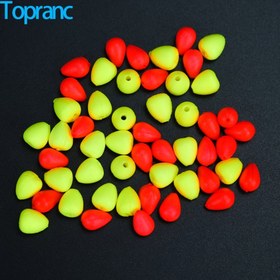 Resim Topranc Avrupa Sazan Balıkçılığı Yüzen Boncuklar Göz Alıcı Fasulye - Kesin Vuruş Göstergesi ve Yüzey Kontrolü için Kırmızı ve Sarı Rulo Boncuklar, kırmızı açıklık çapı 1mm, sarı açıklık çapı 2mm 