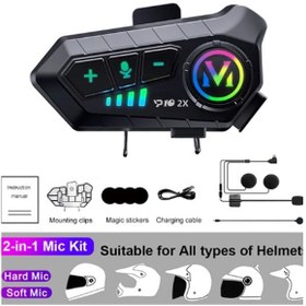 Resim Vothoon Y10 2x Motosiklet Kask Intercom Siyah 