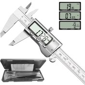 Resim Vodlbov 6 İnç Dijital Kaliper - Büyük LCD Ekranlı Paslanmaz Çelik Vernier Mikrometre, Kolay İnç/Metrik Dönüşüm, DIY & Ev Kullanımı için Hassas Ölçüm Aracı 