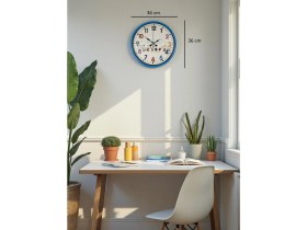 Resim Akıllı Durak 36 cm Mavi Çocuk Odası Duvar Saati 