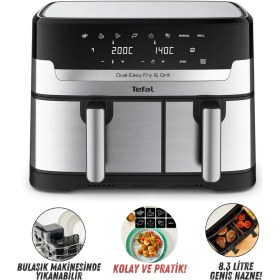 Resim Tefal Çift Hazneli Yüksek Kaliteli Yağsız Fritöz, 8 Otomatik Program, Izgara Modu, Kolay Temizlik, Ekstra Çıtır Teknolojisi + Onerous Mutfak Tartısı 