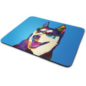 Resim WuW Ilustrasyon Sibirya Kurdu Köpek Temalı Dikdörtgen Mouse Pad 