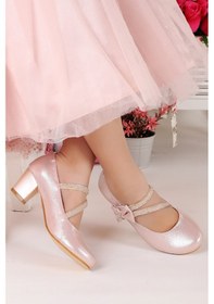 Resim Kiko Kids Kiko 750 Günlük Kız Çocuk 4 CM Topuk Babet Ayakkabı Pudra 