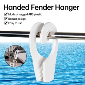 Resim Kolay Çıkarılabilen Tekne Fender Askısı - UV Dirençli, Hızlı Klipsli Deniz Tampon Kancası, Kolay Ayarlanabilir Beyaz ABS İskele Fender Tutucu 