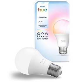 Resim Philips Hue Essential 8W E27 806 Lumen Renkli Akıllı Ampul A60 
