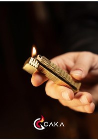 Resim Caka Lighter Petra Titan Gold Benzinli Çakmak - Ckl-068 