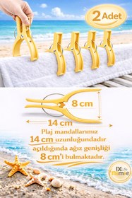 Resim MixmioLife Plaj Şezlong Mandalı Rüzgar Önleyici 14cm XXL Havlu Tutucu Mandal Güçlü Plastik Şezlong Klipsi 2ADET 