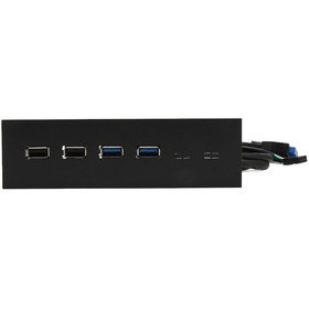 Resim Yuntech01 5.25 İnç Metal Kasa Ön Paneli - 2 Usb 3.0 + 2 Usb 2.0 Portu, 5gbps Hızlı Veri Transferi, 19 Pin Bağlantı, Windows Uyumlu 