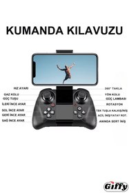 Resim giffy Oyuncak Mini Kameralı Başlangıç Drone Uzaktan Kumandalı Uygulama Kontrollü 720p Takla Atan Drone 