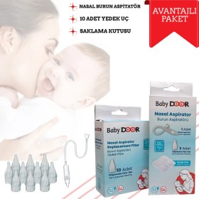 Resim Nasal Burun Aspiratörü Seti Ve 10 Adet Yedek Uç Bebek Burun Temizleyici Nazal Başlangıç Set 