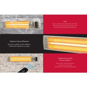 Resim Dysis Art Plus Karbon Serisi IP65 Suya-Toza Dayanıklı 2300 W Bej Uzaktan Kumandalı İç/Dış Mekan Isıtıcı 