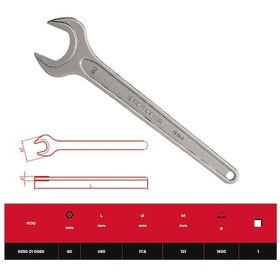 Resim İzeltaş 0250 Bir Ağız Taçli Anahtar 60 Mm - 0250010060 