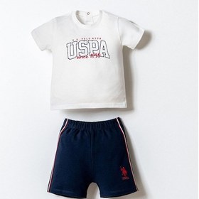 Resim U.s. Polo Assn. Erkek Bebek Beyaz Şort Takım Beyaz 