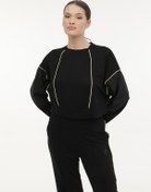 Resim W-BETHANY C NECK SWT 4FX Siyah Kadın Sweatshirt Lotto