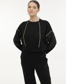 Resim W-BETHANY C NECK SWT 4FX Siyah Kadın Sweatshirt 