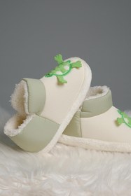 Resim Oksit Kaplumbağa Desenli Kaydırmaz Taban Termal Isı Kreş Ev Okul Ayakkabısı Bebek Çocuk Panduf Ev Botu 