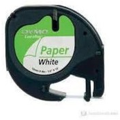 Resim Dymo Letratag Kağıt Etiket Beyaz 12MM X 4 Metre 59421 