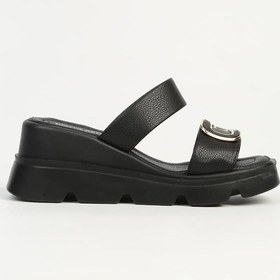 Resim Pierre Cardin Pc-7531 Ortopedik Dolgu Topuk Kadın Terlik Siyah 