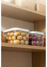 Resim 2'li 12 Lt Multibox Beyaz Kayar Kapaklı Saklama Kabı &amp Erzak Kabı &amp Patates Soğan Kovası 
