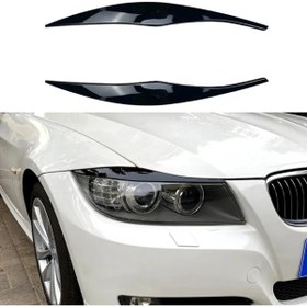 Resim HYM TUNİNG BMW 3 SERİSİ E90 FAR KAŞI 2005 2012 PARLAK SİYAH FAR ÜSTÜ KAŞ PIANO BLACK 