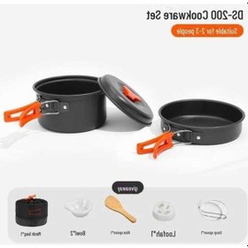 Resim Pazly Ds-200 Kamp Ocağı Seti: 1-2 Kişilik Yapışmaz Tava, Hafif Ve Çevre Dostu, Turuncu Turuncu 