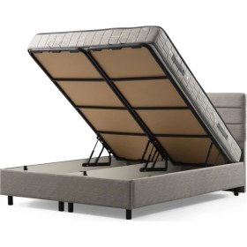 Resim Minar 120X200 Motya Baza Başlığı Seti - Açık Gri 