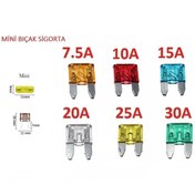 Resim CME Mini Bıçak Sigorta 25 Adet Karışık 5a 7,5a 10a 15a 20a 25a 30a Uyumlu 