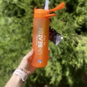 Resim 600 Ml Unbeaten Tritan Pipetli Matara Turuncu Turuncu 