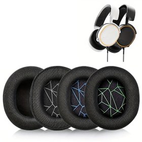 Resim SteelSeries Arctis 3/Arctis 5/Arctis 7/Arctis 9/Arctis 1/Arctis Pro Kayıp Yok Kablosuz Oyun Kulaklığı ile Uyumlu 1 Çift Siyah Kumaş Yastık Pedleri 