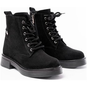 Resim 02-2003 Siyah Süet Bağcıklı Fermuarlı Günlük Kadın Bot Acı Kahverengi 