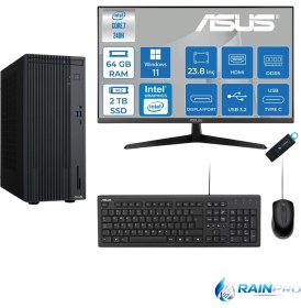 Resim Expertcenter P500MV Core 7-240H 64 GB Ram Ddr5 2 Tb SSD WİN11PRO Asus 23.8'' Monitör C72408512B0D23RNP18 