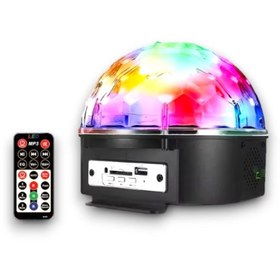 Resim KeşifHOME Sese Duyarlı Disko Topu SD Kart ve USB Girişli LED Disko Işıklı Speaker Hoparlör (Kumandalı) 