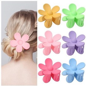 Resim Qingmipy Büyük Boy Çiçek Desenli Saç Klipsi - Kadınlar İçin Arka Baş Saç Tutucu - 6 Renk Seçenekli Kaliteli Saç Aksesuarı 