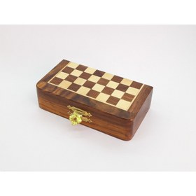 Resim El Yapımı Gül ağacı özel yapım Ahşap Satranç (Cep Boyu) 