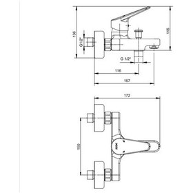 Resim Eca Spylos Banyo Bataryası+t-may Banyo Lidya Oval Tepe Duş Takımı Krom 