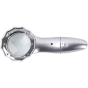 Resim 7x Büyüteç 6 Led Işık Aydınlatma 50mm Optik Lens El Büyüteç Gri 