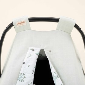 Resim Puset Örtüsü - Çift Taraflı - Açık Yeşil Muslin - Kirpi 