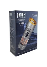 Resim Panther Pt- 4128 Usb Şarjlı El Feneri Gri - Sarı 