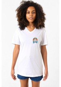 Resim Dragon Ball Z Anime Master Roshi Free Hugs Beyaz Kadın V Yaka Tshirt Beyaz 