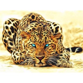 Resim wombhobby Leopar Sayılarla Boyama Seti 80x100 Cm Çerçevesiz RULO ( Kasnaksız ) 