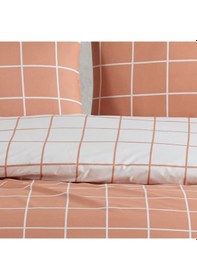 Resim %100 Pamuklu Tek Kişilik Nevresim Takımı 160x220 2 Yastık Kılıflı Lastikli Çarşaflı 120x200+30 Somon 