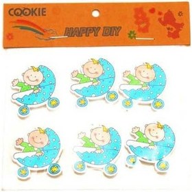 Resim Sticker Bebek Arabası Mavi 6'lı Sticker Bebek Arabası Mavi 6'L 