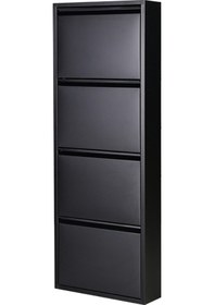 Resim Kaser Metal Metal Ayakkabılık Siyah 4'Lü Siyah 