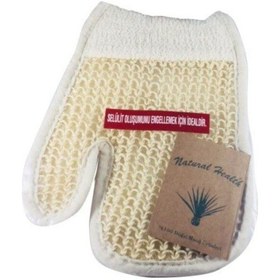 Resim La Perla Selülit Çift Taraflı Sisal Eldiven Banyo Masaj Lifi 9030 Bej 