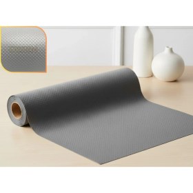 Resim ALMITAL 36CM X 1 Metre - Açık Gri Suni Deri, Nokta Desenli, Çekmece Içi Kaydırmaz Halı , Çekmece Halısı, raf örtüsü 